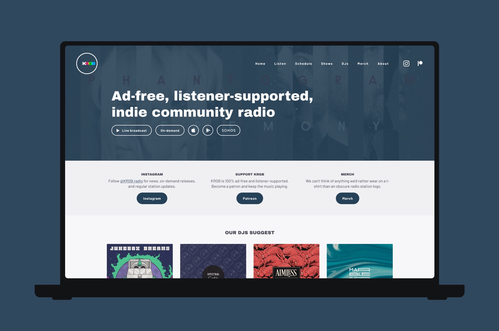 website homepage